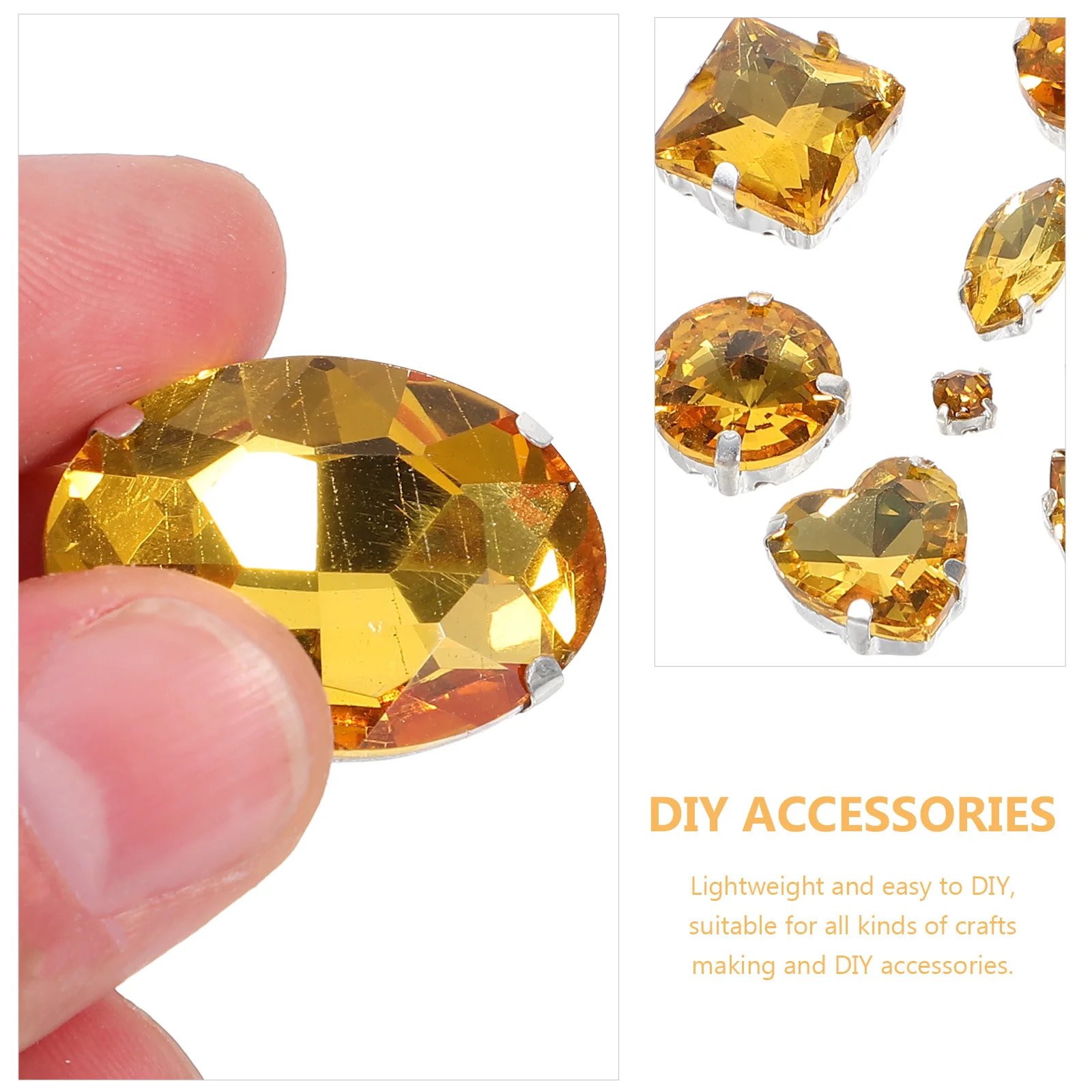 

Sew on Rhinestones Claw Crystal Glass Decorative Sewing Accessories DIY Dress Crafts Rhinestones Lightweight Durable Clothes