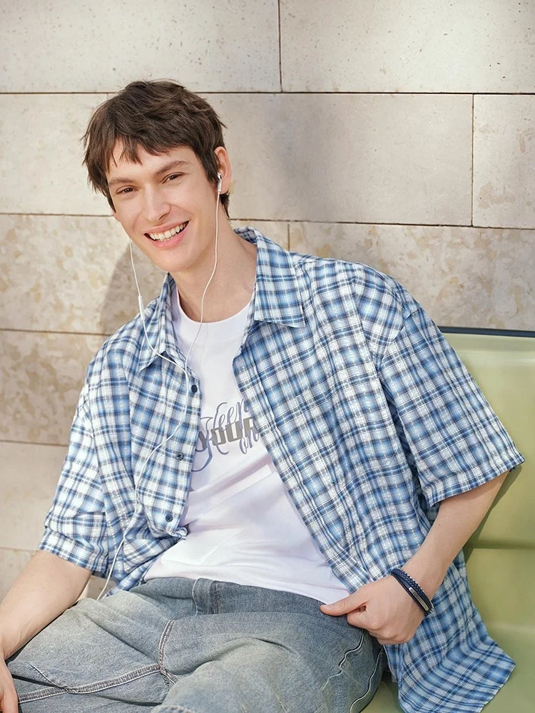 

Мужская рубашка Semir свободного кроя с коротким рукавом, повседневная, с отложным воротником, летняя, модная, универсальная, молодежная, популярная.