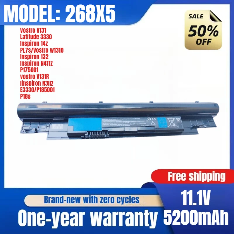 

For Dell 268X5 Vostr V131 Latitude3330 Lingyue N311Z Laptop Battery Safe Reliable