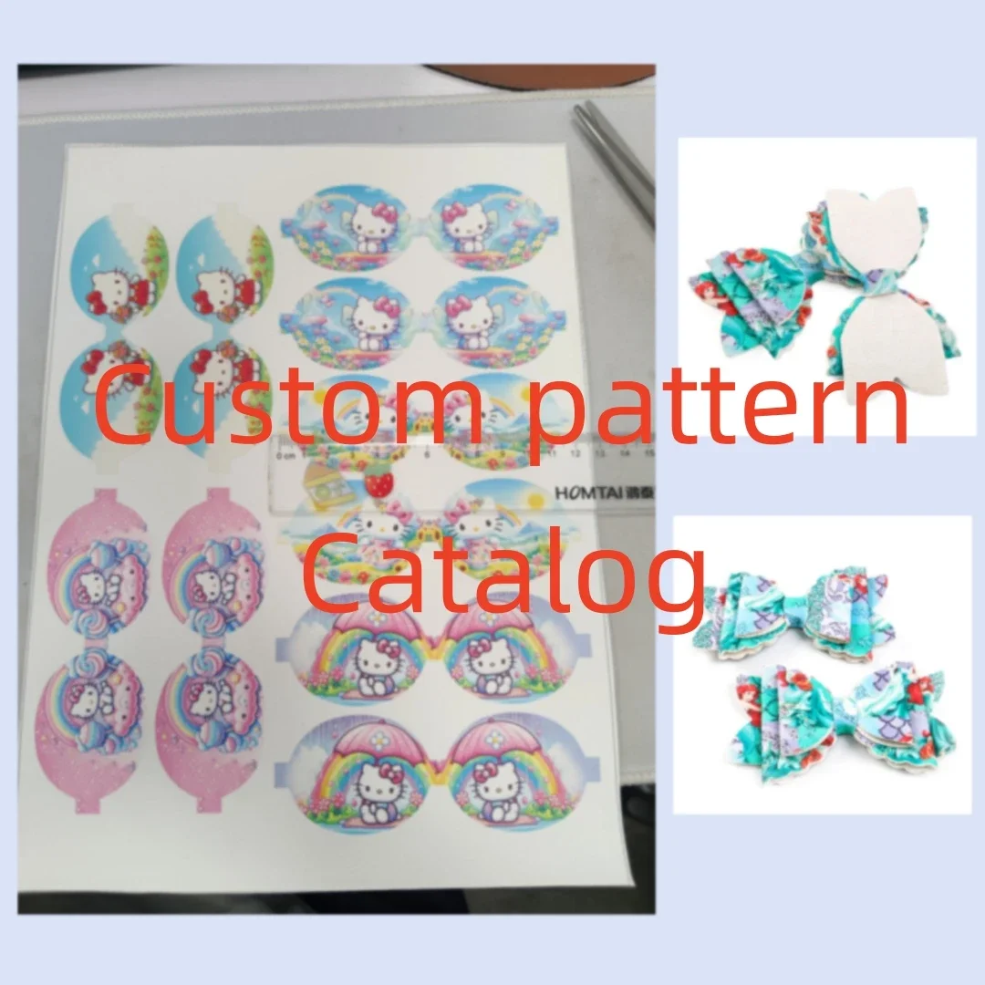 

Custom Order Hair Bow Shape Litchi Or Cross Print Artificial Leather Bowparts DIY Hair Bow Crafts Faux Leather