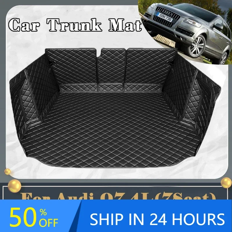 Car Trunk Mat For Audi Q7 4L MK1 2005~2015 Dirt-resistant Fully Surrounded   Rear go Tray  Accessories 2013 2014