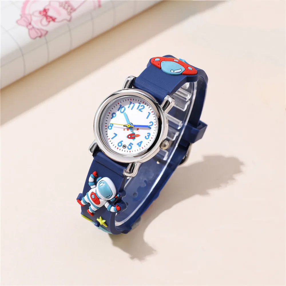 Hot Sell Spaceman Children Watch For 1-15 years old Boys Soft Silicone Cartoon Kid Wristwatch Clock