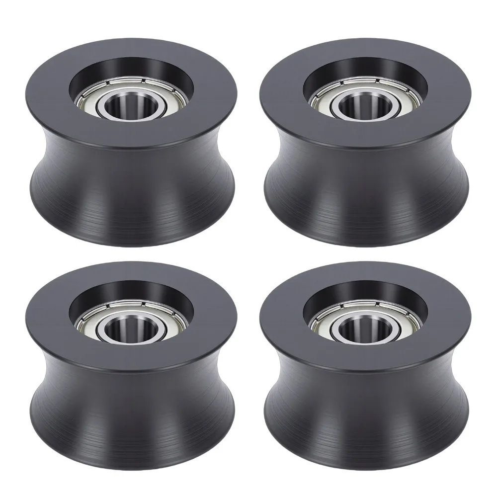 4pcs 42mm Diameter Gym Machine Replacement Roller 10mm Inner Bore 24mm Thickness Guide Roller Double Bearing Nylon Outer Shell