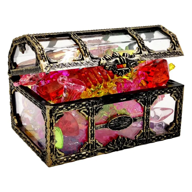 Vintage Transparent Jewelry Storage Box Necklace Earrings Ring Crystal Gem Jewelry Organizer for Women Jewelry Display Case