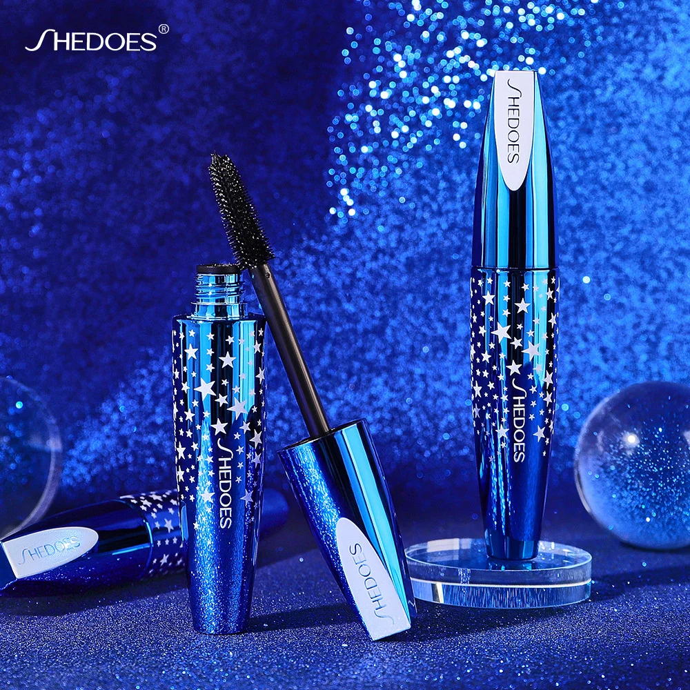 1~5PCS Star Blue Mascara Curved Brush Head Applicable General Eye Makeup Lasting Big Eye 4d Mascara Cream Nourishing Color Black