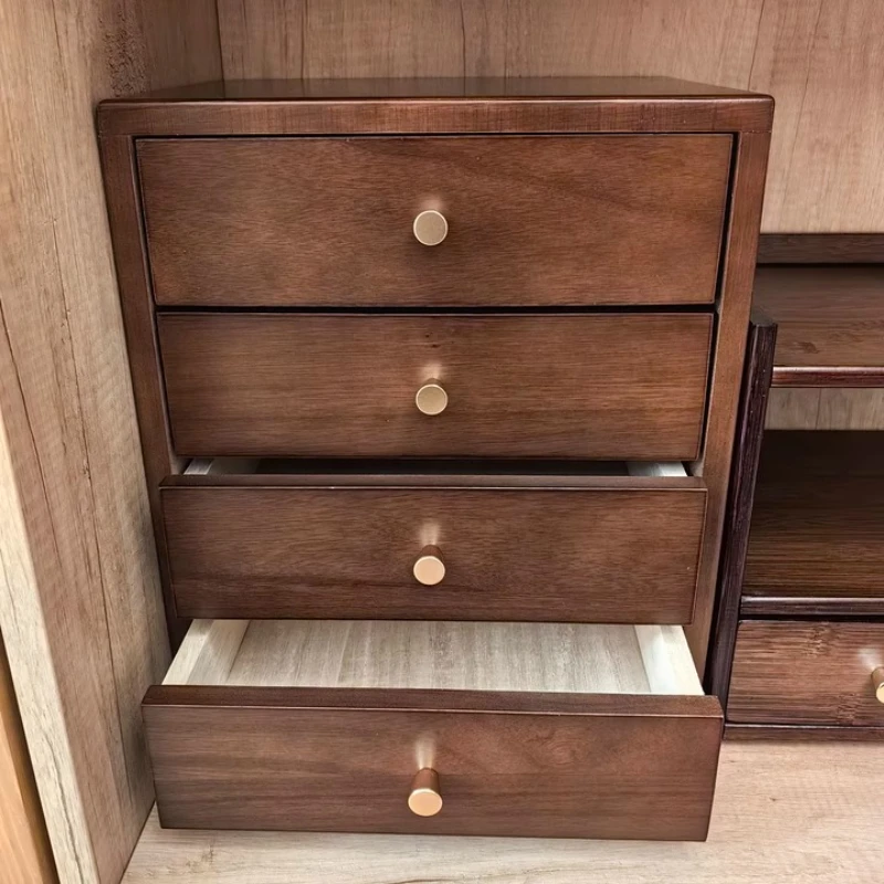 

Wood Cosmetic Makeup Organizer,Vanity Dresser Storage Box Dividers,Multi-Compartment Desktop Shelf,Bathroom Countertop Display‌