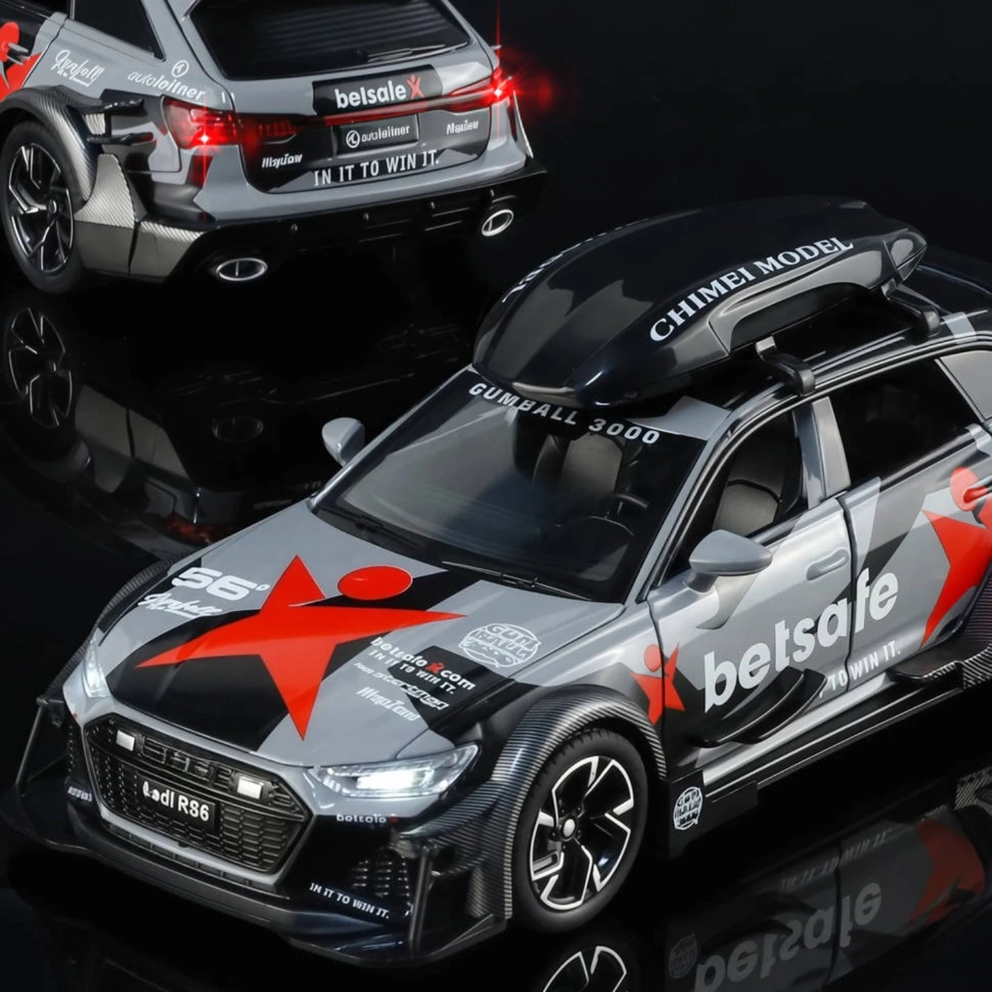 1:32 RS6 نموذج سيارة اللعب سبيكة دييكاست مع التراجع الضوء والصوت نموذج سيارات الأولاد هدايا للأطفال