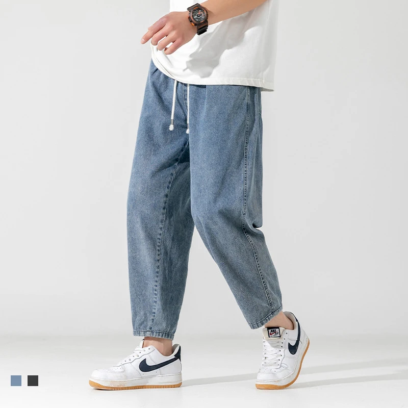 Nn 2022 Summer New Men's thin washed jeans Men's loose all-match Japanese nine-cent pants