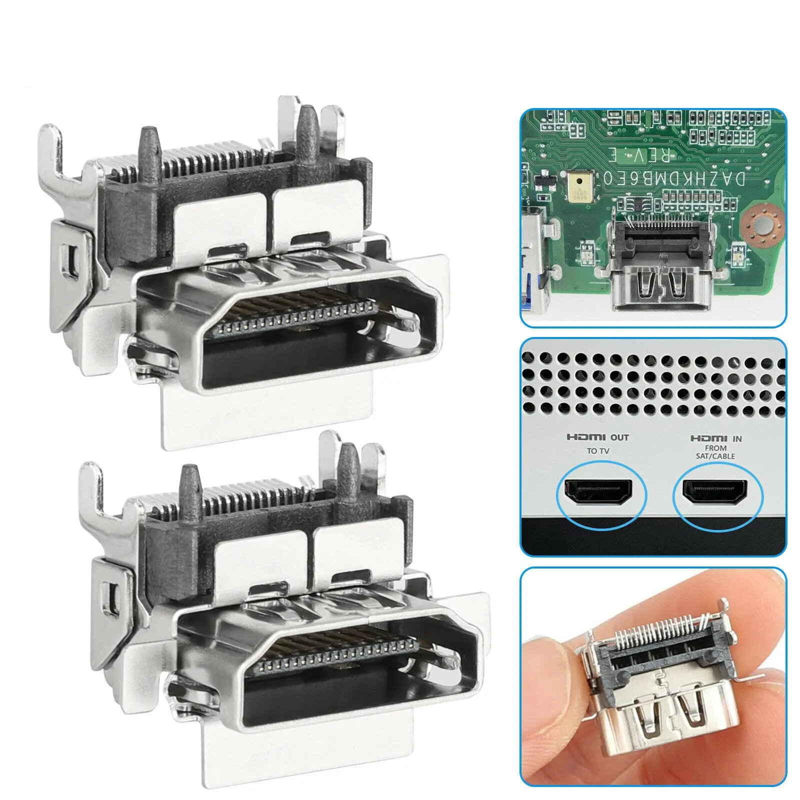 5pcs HDMI Port Connector Socket Replacement for Microsoft for Xbox One S Slim