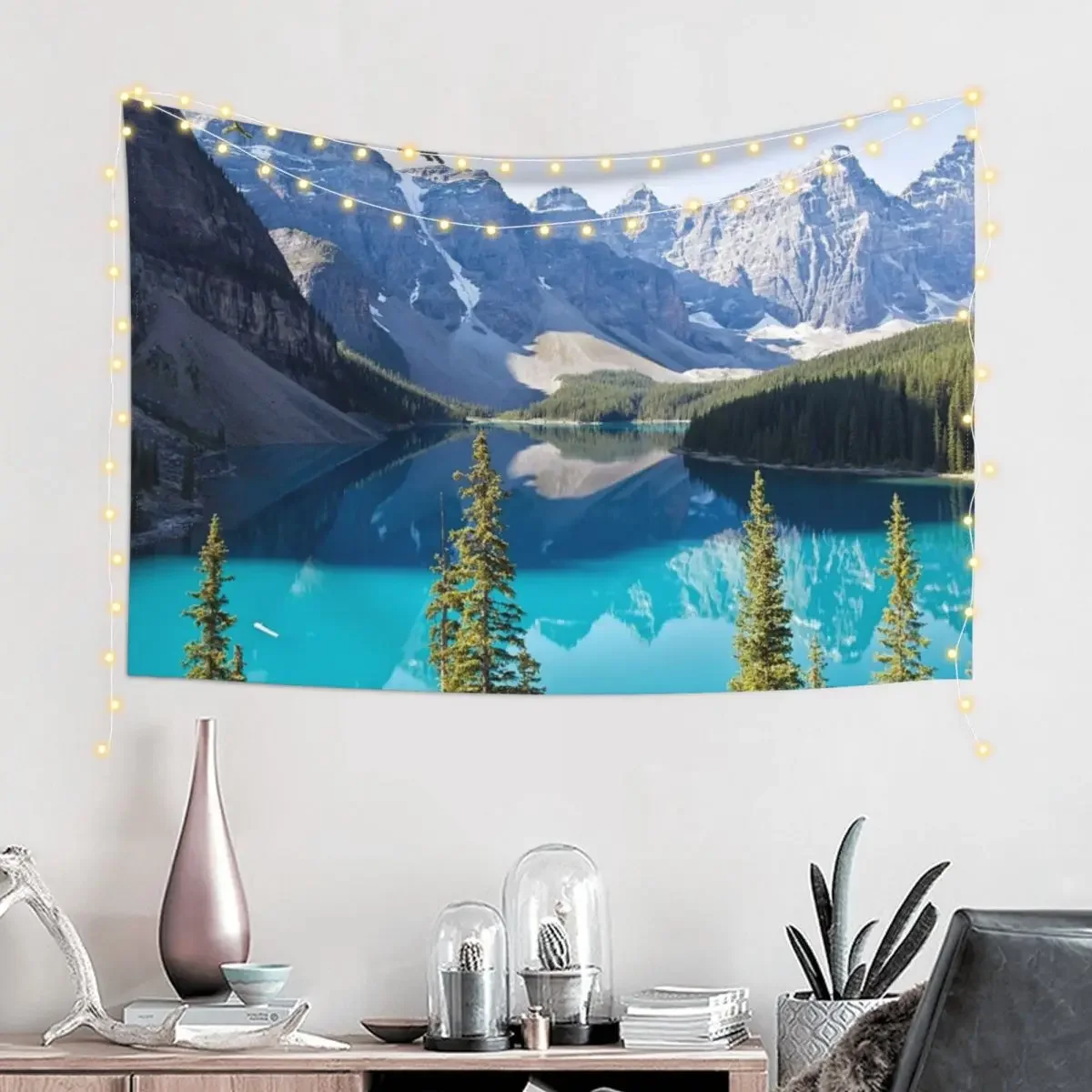 Lake Moraine 2 - Alberta, Canada Tapestry Bedroom Decor Wall Coverings Aesthetics For Room Tapestry