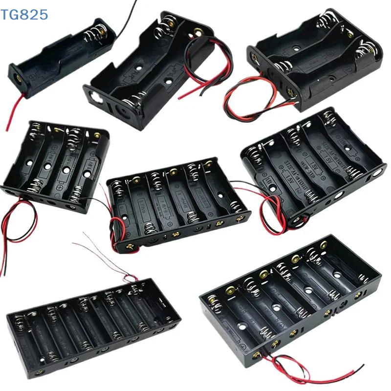 【AN】AA Battery Case AA Battery Box 1/2/3/4 Slot AA Battery Holder 14500 AA Storage Box DIY With Leads Series Connection