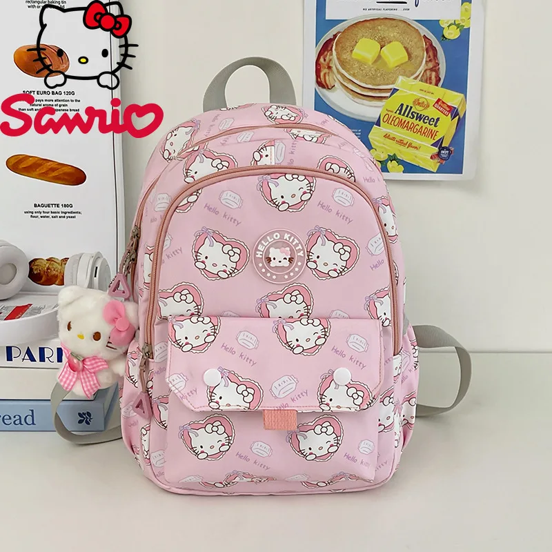 

Sanrio Hello Kitty New Schoolbag Junior High School Girl Fashion Backpack High Quality Large Capacity Fashion Girl Schoolbag