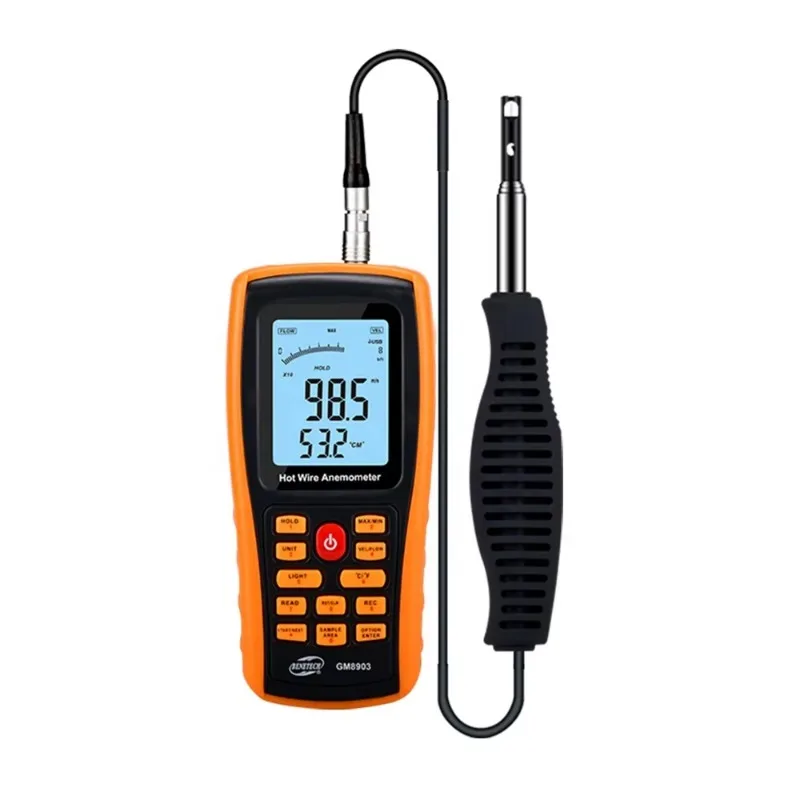 Anemómetro térmico GM8903, anemómetro de velocidad del viento ligero de alta precisión, velocímetro de precisión