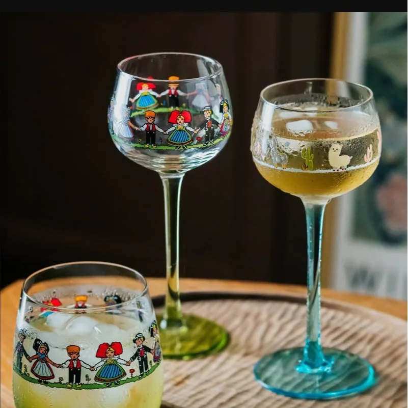 

Alsace Little Man Glass Nordic Red Wine Glasses Creative Champagne Cocktail Cups Martini Goblet Drinkware For Party Christmas