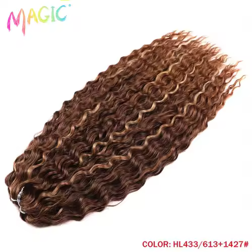 Magic Ariel Curl Hair Water Wave Twist Crochet Hair Synthetic Braid Hair Ombre Blonde 22 Inch Deep Wave Braiding Hair Extension - Image 55