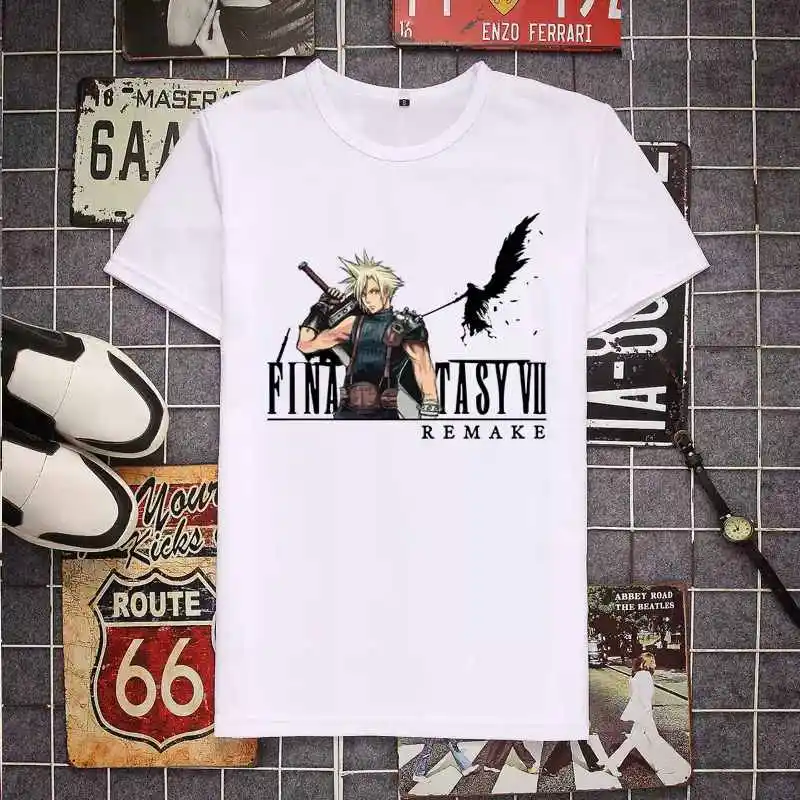 Cloud Strife Final Fantasy T Shirt Black Cloud VII FF7 Video Game Tops NEW Game Shirts Short Sleeve Men Graphic T Shirts