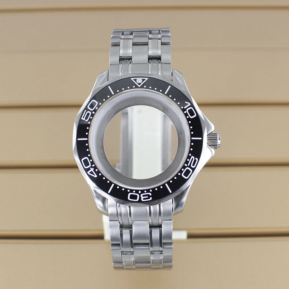 NH35 41 مللي متر ساعة حافظة الياقوت الزجاج ل NH35 NH36 NH38 NH72 حركة 31 مللي متر الهاتفي الفضة/أسود/فضي الذهب/الذهب وزارة الدفاع ساماستر 300