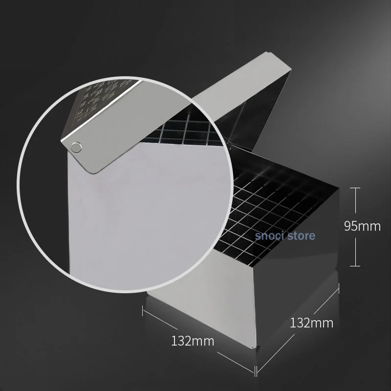 صندوق الفريزر أنبوب التجميد مختبر تجربة صندوق ل 2 مللي/5 مللي صندوق فريزر كريوتيوب من الفولاذ المقاوم للصدأ مع ثقب النيتروجين السائل ، 81 ثقوب #3