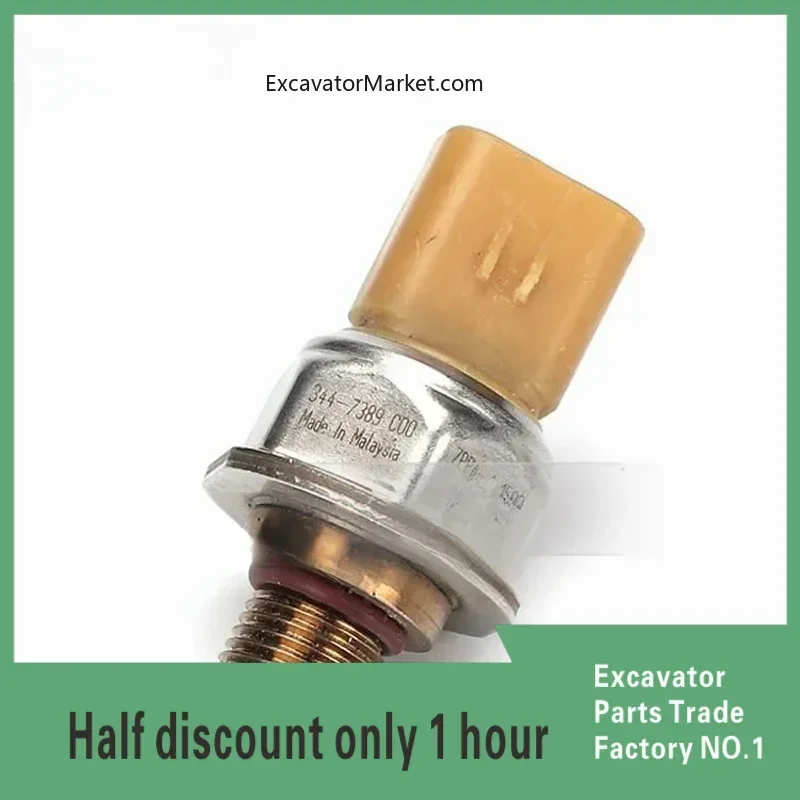 Excavator Accessories for Caterpillar  High-pressure Common Rail Pressure Sensor E320D 329 300C 336 345 Pressure Sensor