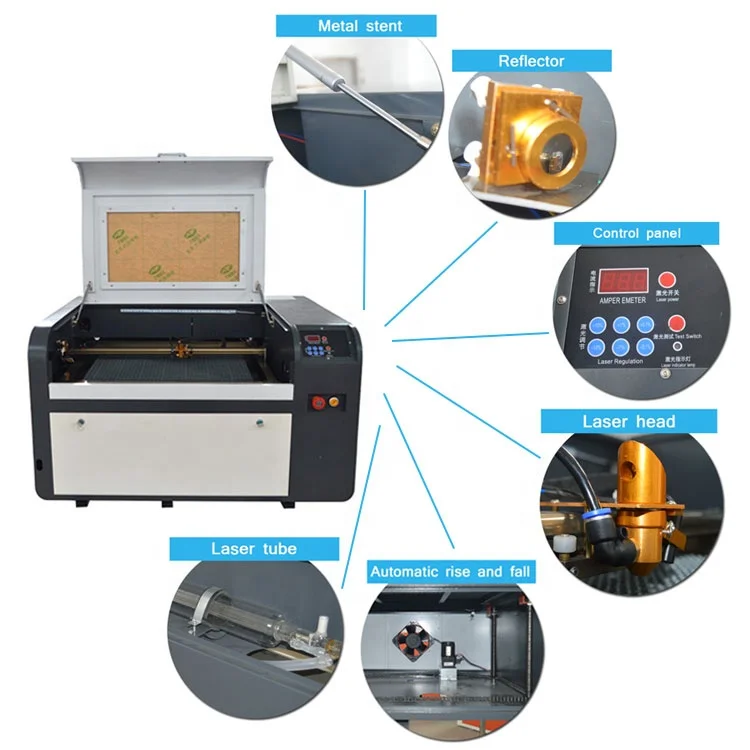 آلات النقش والقطع بالليزر Co2 4060 لورق الخشب الأكريليك والقماش والجلد وما إلى ذلك سعر قطع الليزر 4060