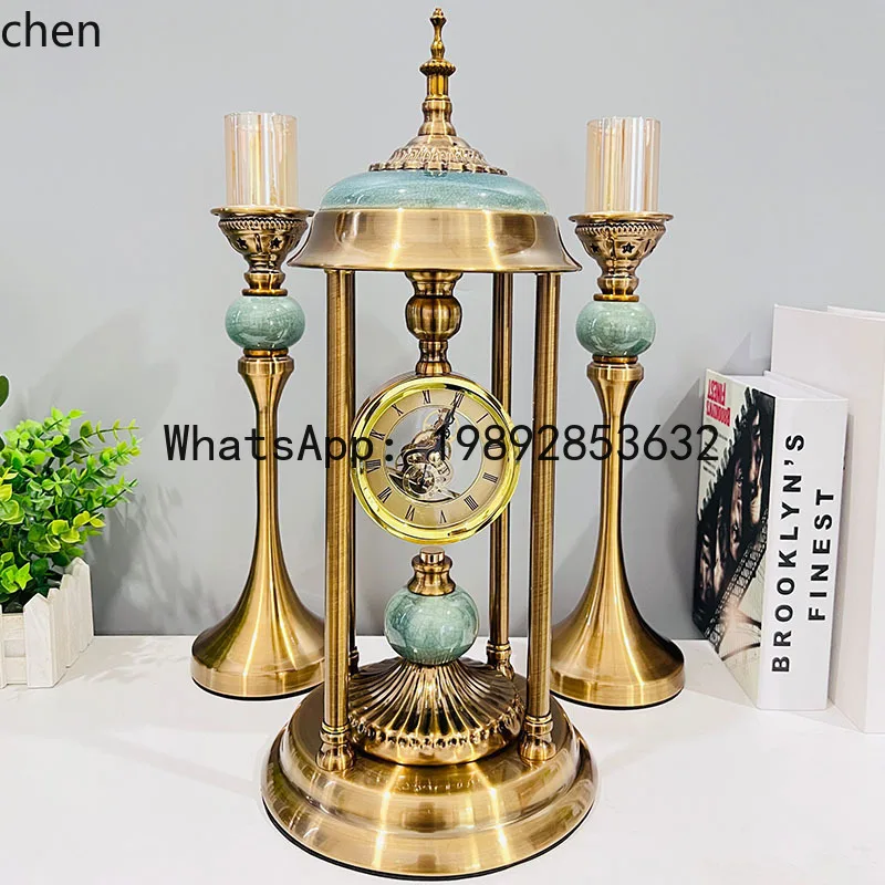 

WW20high-end clock, living room table clock, creative mechanical retro special desk clock, bedroom clock ornament