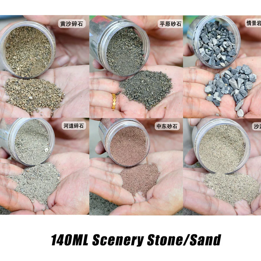 

140ML Railway Stones Gravel Ballast For HO N O Scale Model Making Materials Sandtable Landscape Garden Decoration/Diorama