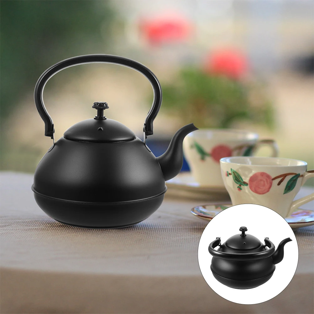 

Stainless Steel Kettle Retro for Gas Stove Stovetop Portable Black Small Tea Boiling Teapot