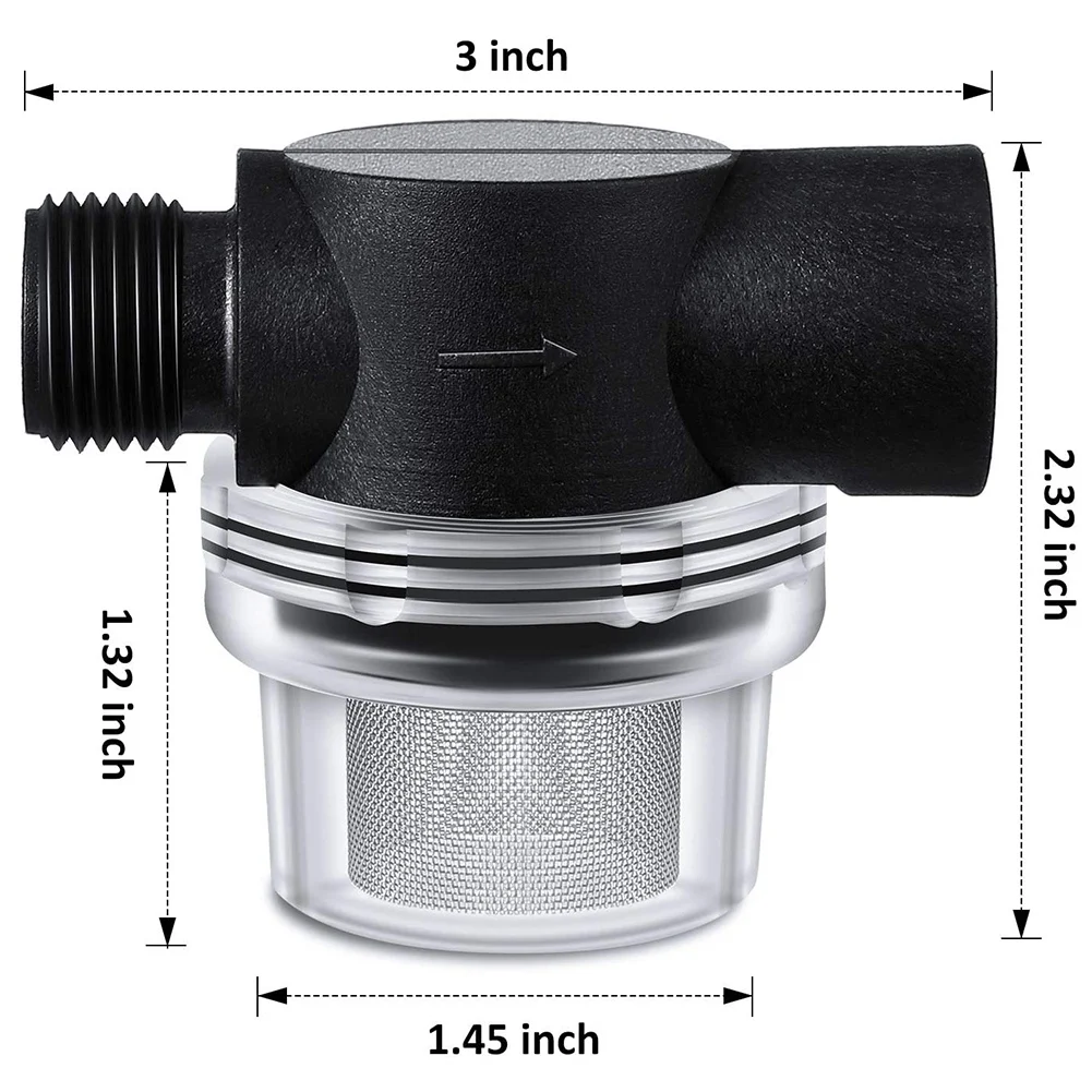 Filter saringan pompa air, pengganti RV 1/2 inci saringan pipa Twist-on kompatibel dengan pompa WFCO atau Shurflo