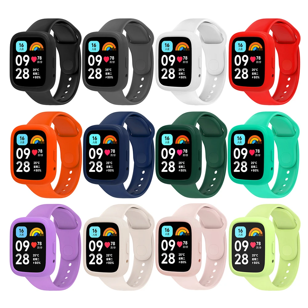 Soft Silicone Protective Case For Redmi Watch 3 Active/Lite Protector Shell Cover Frame Bumper Accessories