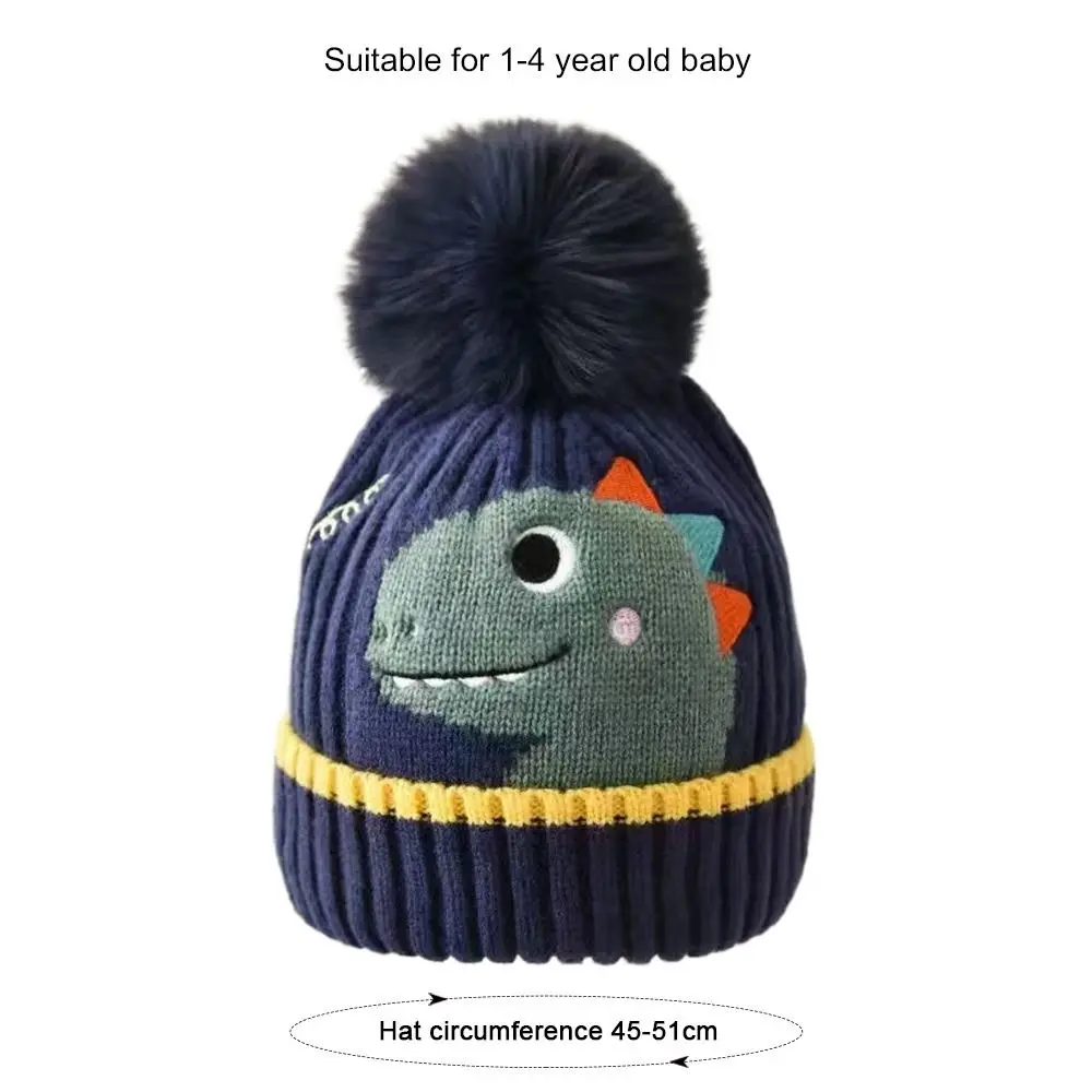 Winter Warm Wool ​​Baby Warm Hat Soft Cute Dinosaur Children Beanies Woolen Knitted Hats Infant