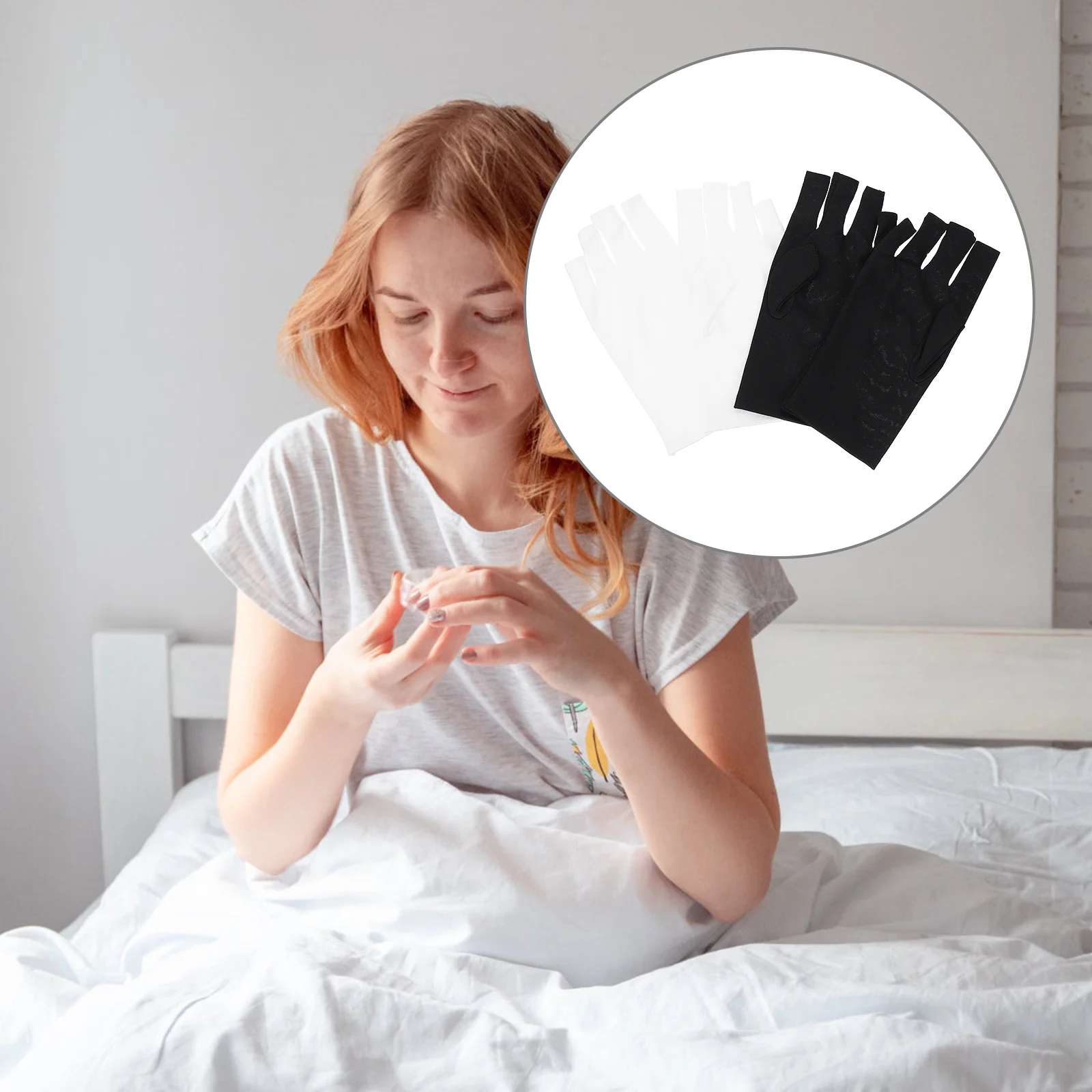 2Pairs الأشعة فوق البنفسجية حامي اليد بسط أصابع قفازات مانيكير لمجفف الأظافر العلاج بالضوء حماية الجلد في الهواء الطلق السفر ركوب الدراجات