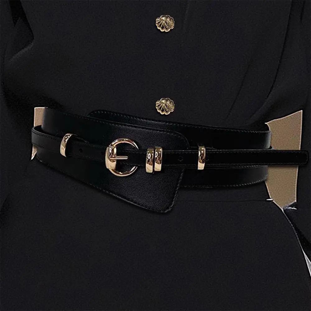 الجلد الحقيقي حزام عريض الديكور الخصر ختم معطف الإناث فستان الكورسيهات حزام الكلاسيكية دبوس مشبك حزام الخصر جلد طبيعي #3