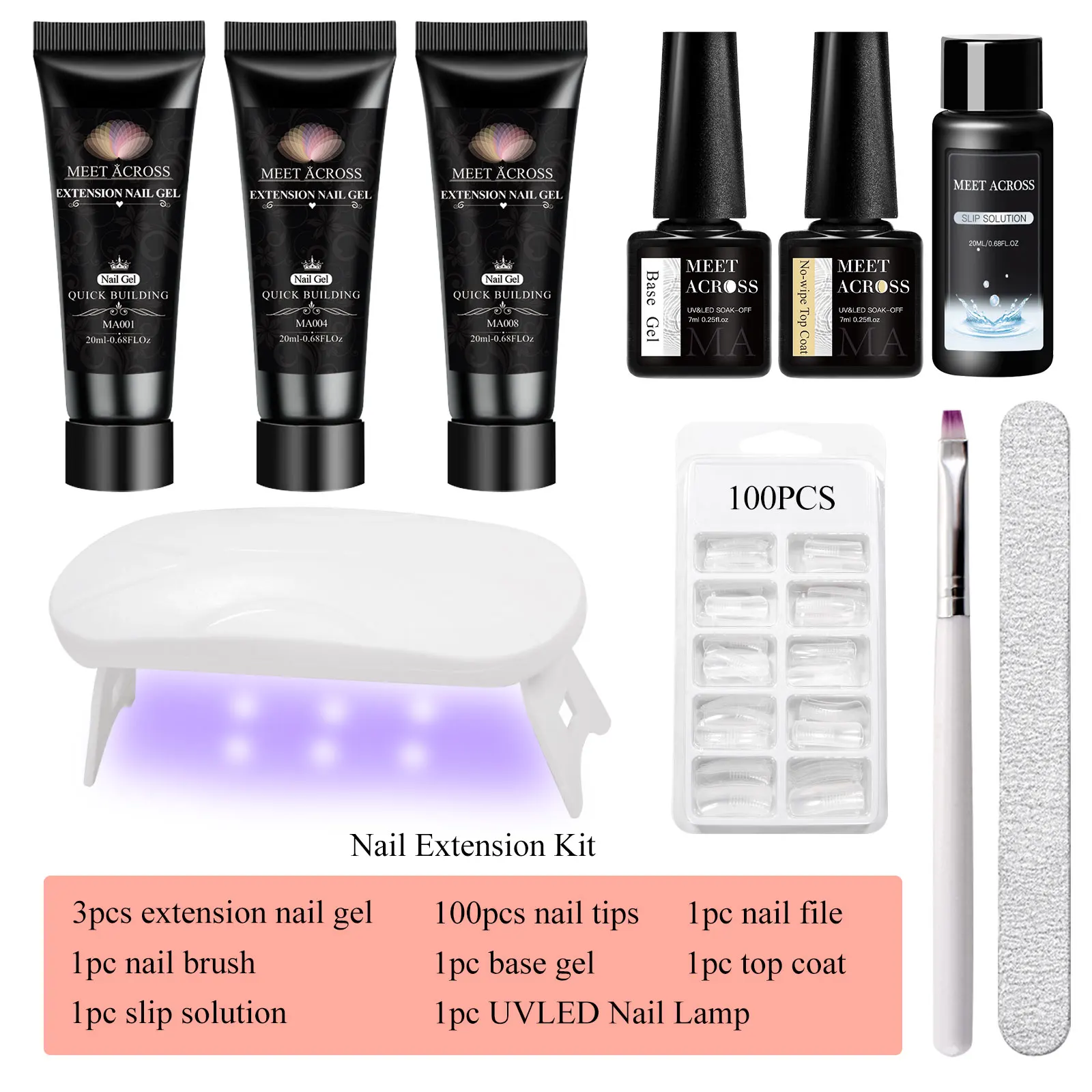 10個入り 20ml エクステンションネイルジェルポリッシュセット アクリルクリスタルビルディング フルポリジェル ネイルキット UVニス ネイルアート マニキュアキット