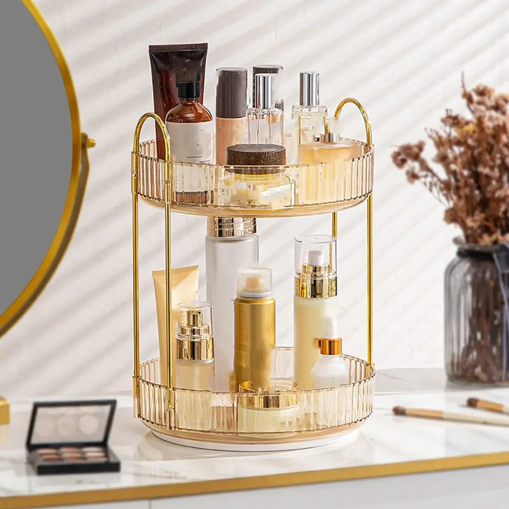 

Multicolor Rotating Storage Box Acrylic Makeup Cosmetic Organizer No Punching Required Accessories Skin Care Products Tray