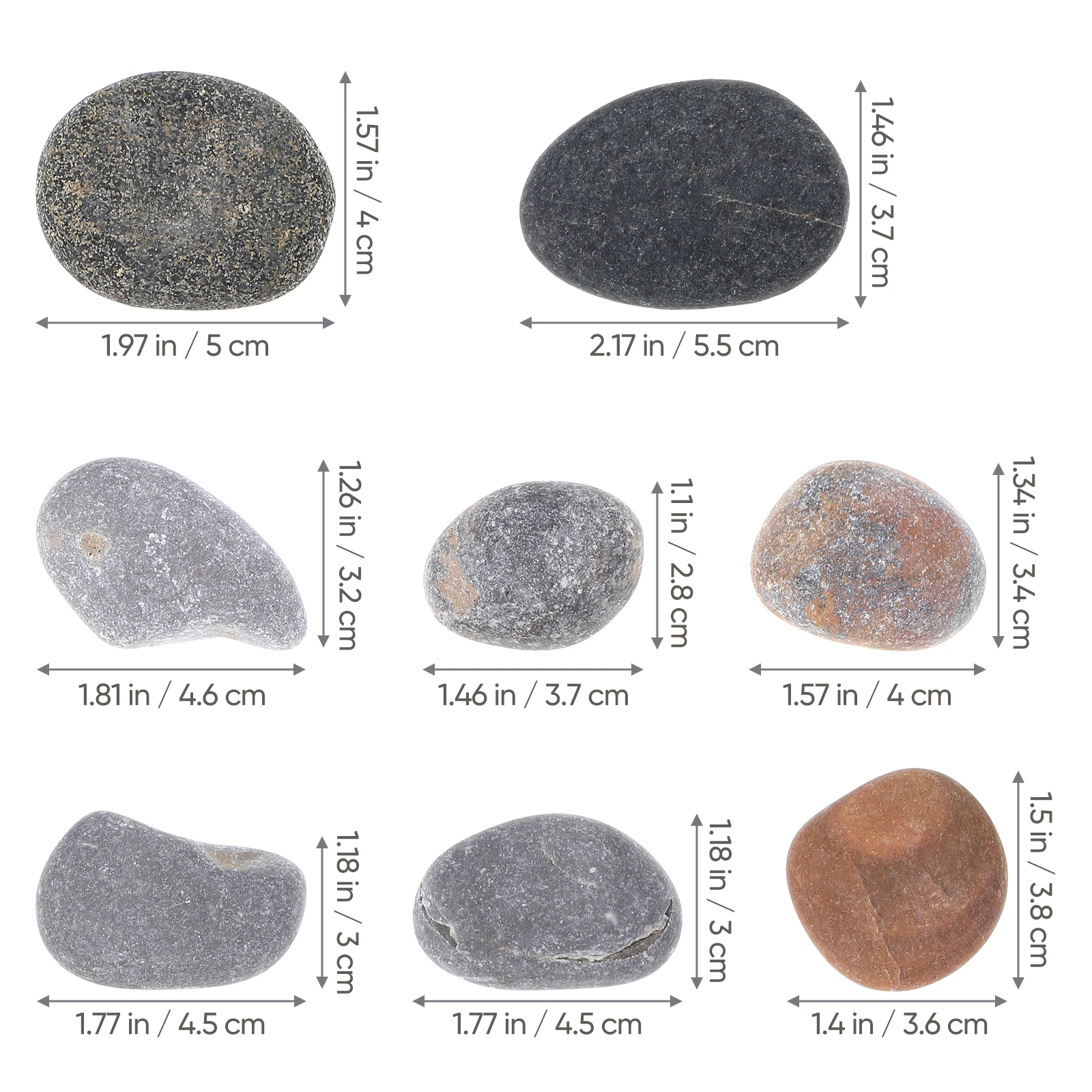 8 pezzi di pietre rocce lisce di piccole dimensioni, perfette per il disegno dei bambini, pietre dipinte, artigianato, creazione di lucidatura fai da te, giocattolo da giardino
