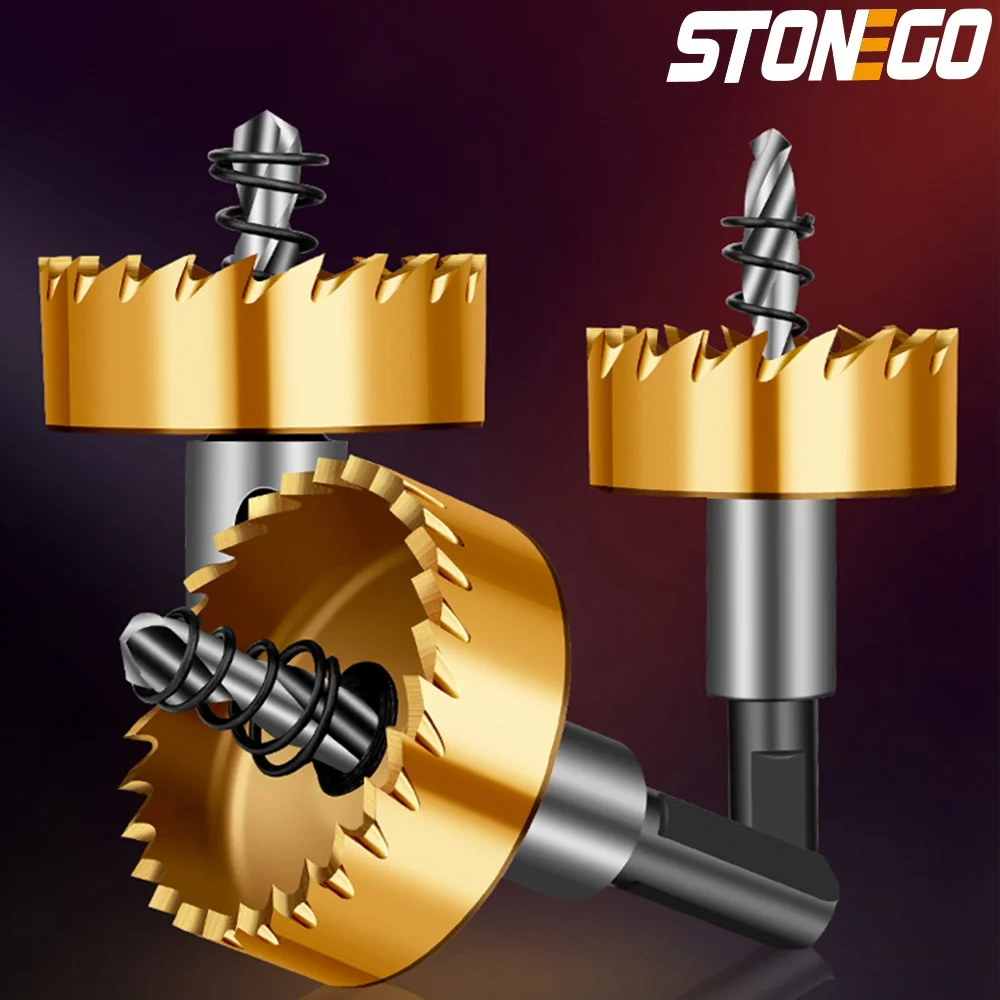 STONEGO 1PC Hole Saw Cutter Drill Bits High Speed Steel Hole Saw Drill Sheet Metal Reamer Hole Opener Tools 16/18.5/20/25/30mm