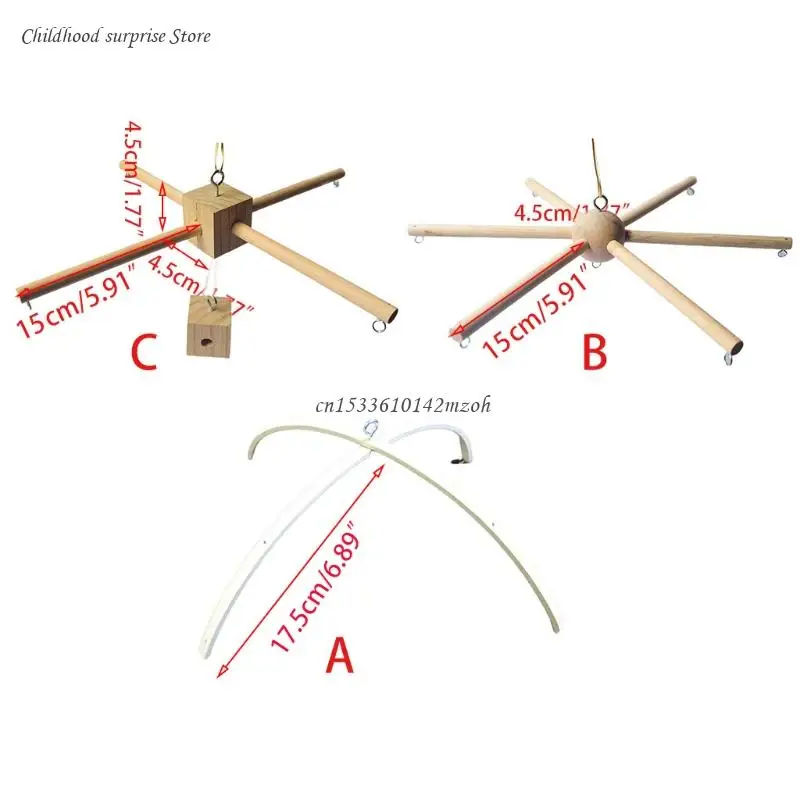 ロータリーベビーベッドバー木製ハンガーぶら下げアームベッドベルフレーム幼児新生児ギフトドロップシップ