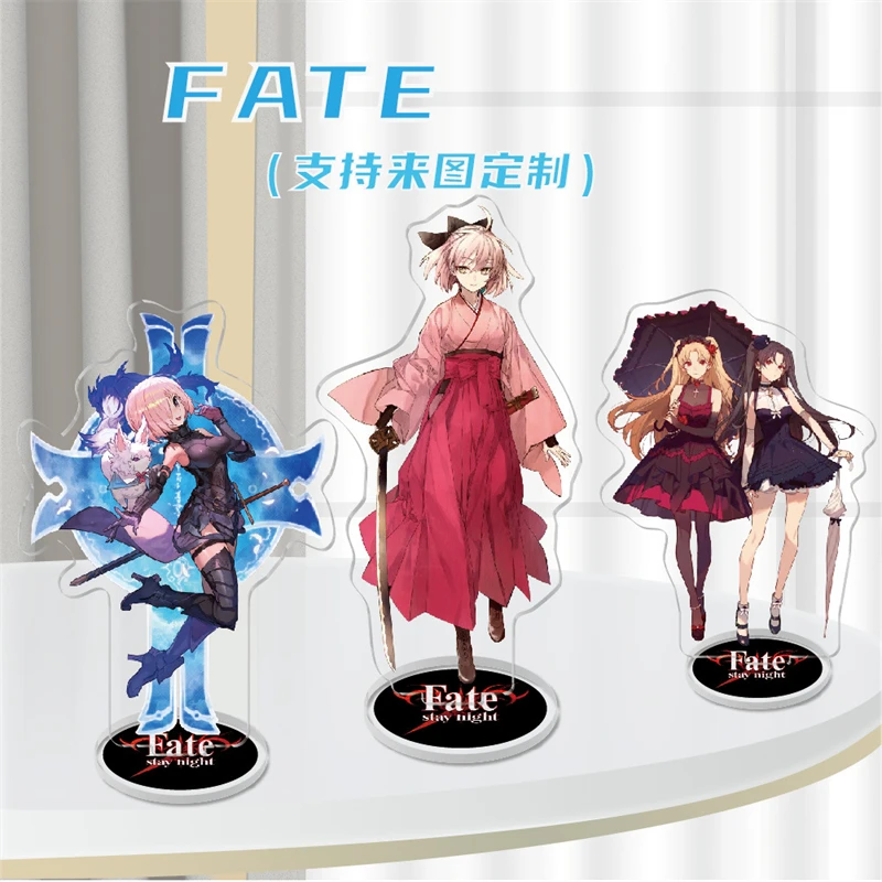 Hot Anime Fate Stay Night Acrylic Stand Cute Artoria Pendragon Saber Keychain Pendant Keyring Christmas Fans Gifts