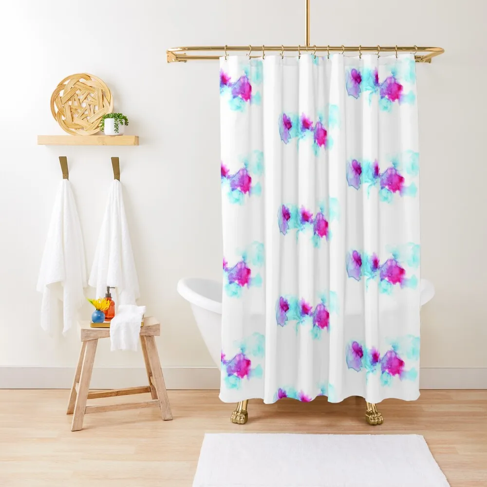 

Turquoise and Pink Abstract Shower Curtain Transparent Bathroom Shower Bathroom Shower Modern Accessory Bathrooms Curtain