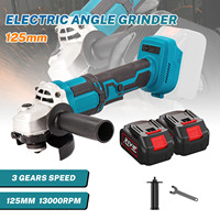 1000W 21V Brushless 125MM Cordless Electric Angle Grinder 3 Speeds Grinder Cutting Woodworking Power Tool For Makita 18V Battery