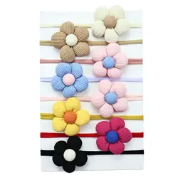 1/2/3/8pcs Flower Baby Girl Headband Newborn Elastic Soft Nylon Hair Band Kids Headwear Hairbands Children Baby Hair Accessories