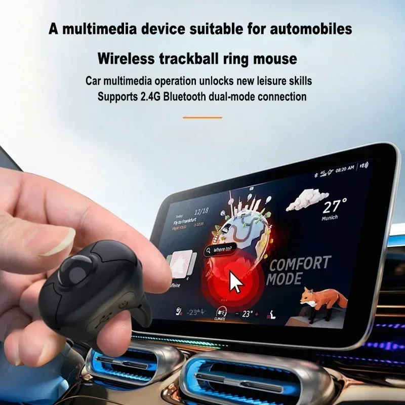Wireless Trackball Finger Mouse 2.4G Bluetooth Dual Mode With Cursor Touchpad Rechargeable Tablet Remote control For IOS Android