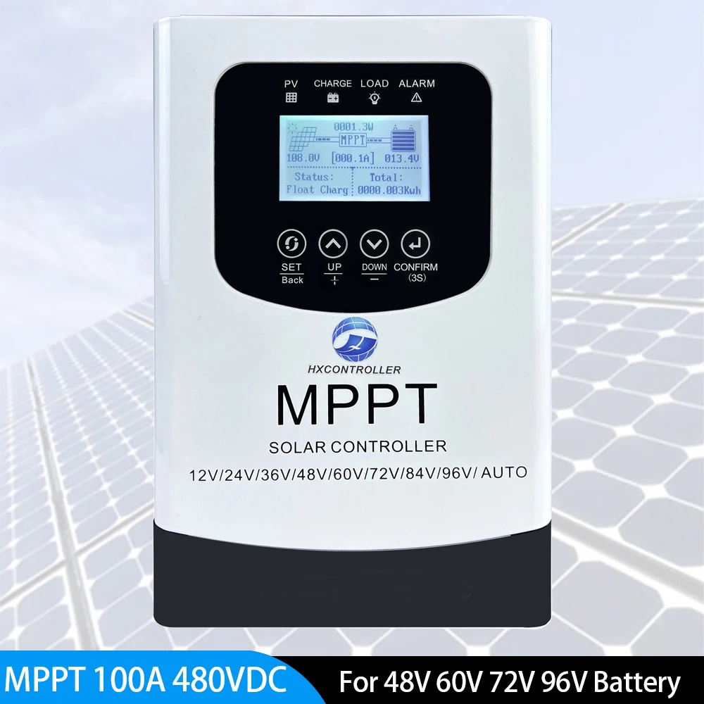 480VDC MPPT 100A Solar Charge Controller 48V 60V 72V 96V 110V Solar Panel PV Charge Regulator For Lifepo4 GEL Lithium Battery