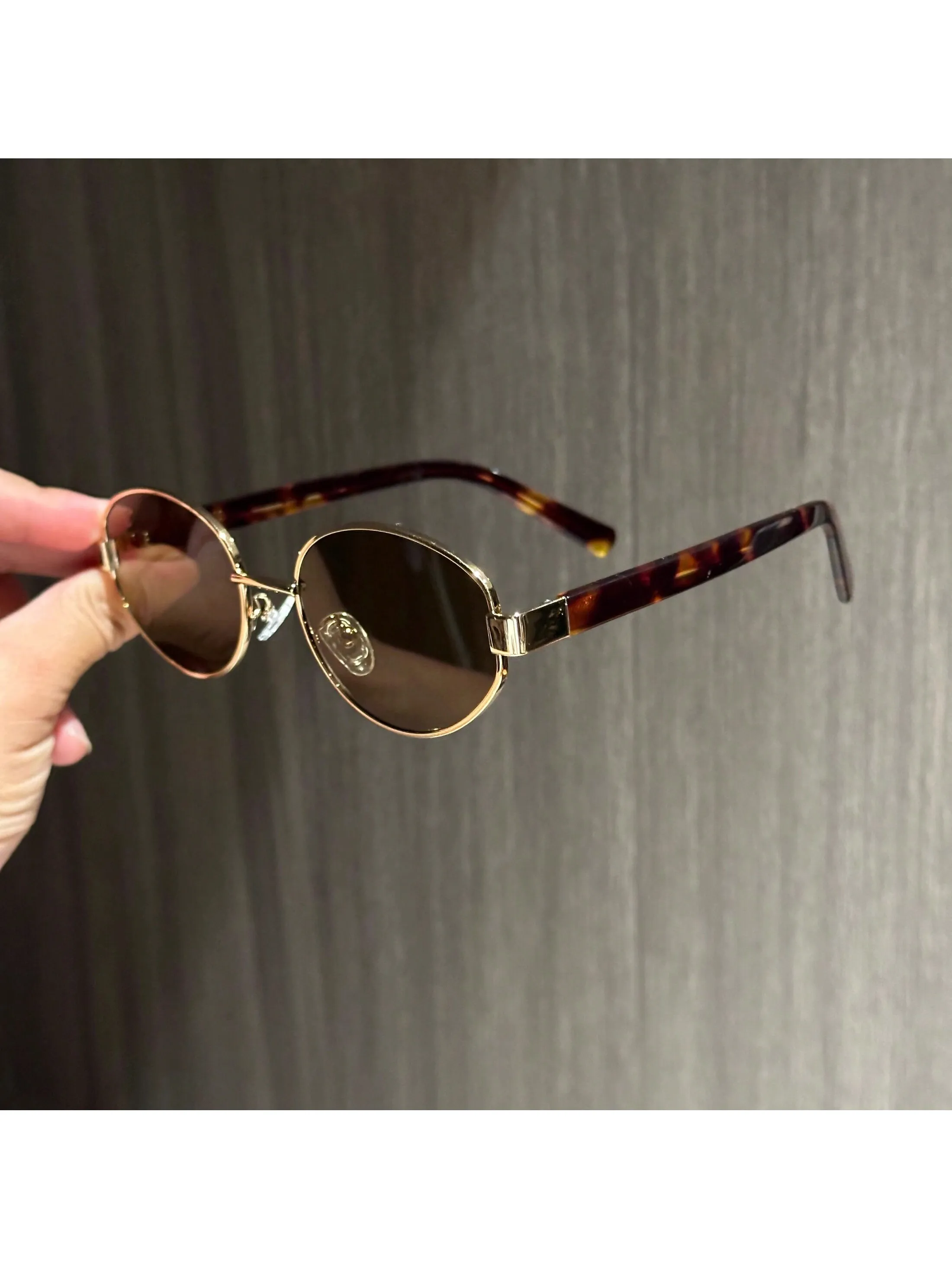 Retro Braune Modische Ovale Cat-Eye Sonnenbrille Hochwertige Optik Premium-Brille für Damen