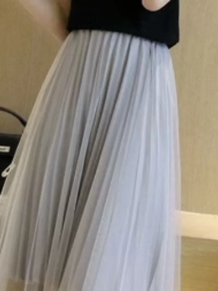 

Юбка женская с завышенной талией, весна-лето, А-силуэт, плиссированная, 20 штук, стройнящая, длинная, модная юбка для женщин