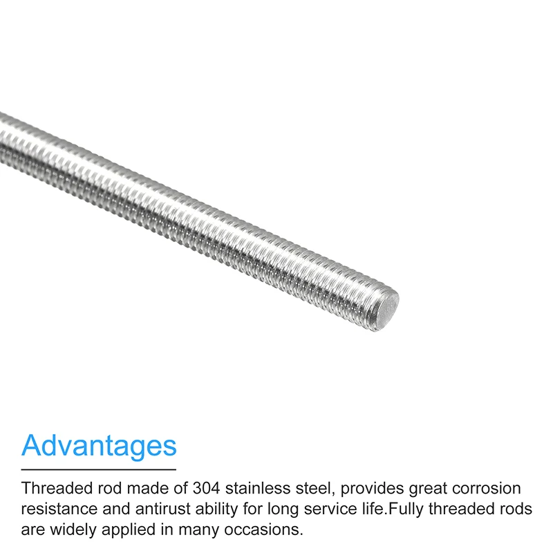 15 stücke M4 M5 M6 M8 M10 M12 304 Edelstahl Voll Gewinde Rod Stud Voll Gewinde Bar Rechten Hand länge 20mm-90mm