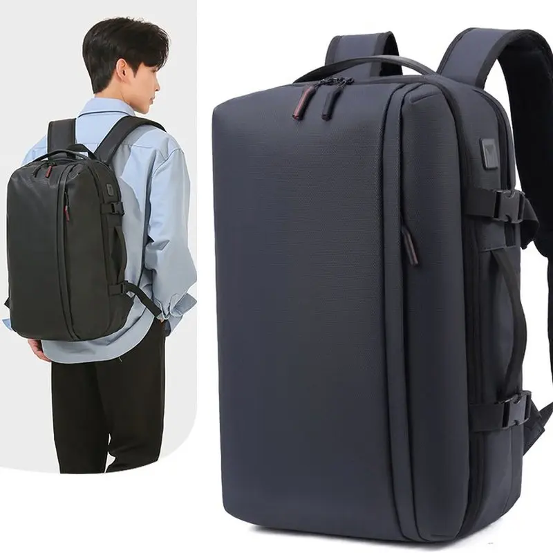 Men Hard Shell Laptop Backpack 180 Degree Opening Business Travel Bag With Side Handle Waterproof Rucksack For Daily Commute view 4