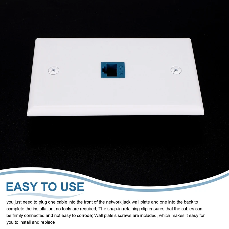 ABDE-2-Pack Ethernet Wall Plate, RJ45 Cat6 หญิงถึงหญิง Jack Inline Coupler Face Plate