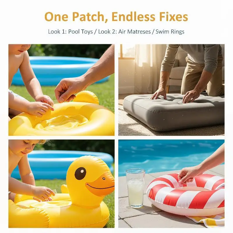 Waterproof PVC Repair Patch Self Adhesive for Inflatable Boat and Air Mattress Durable Quick Fix