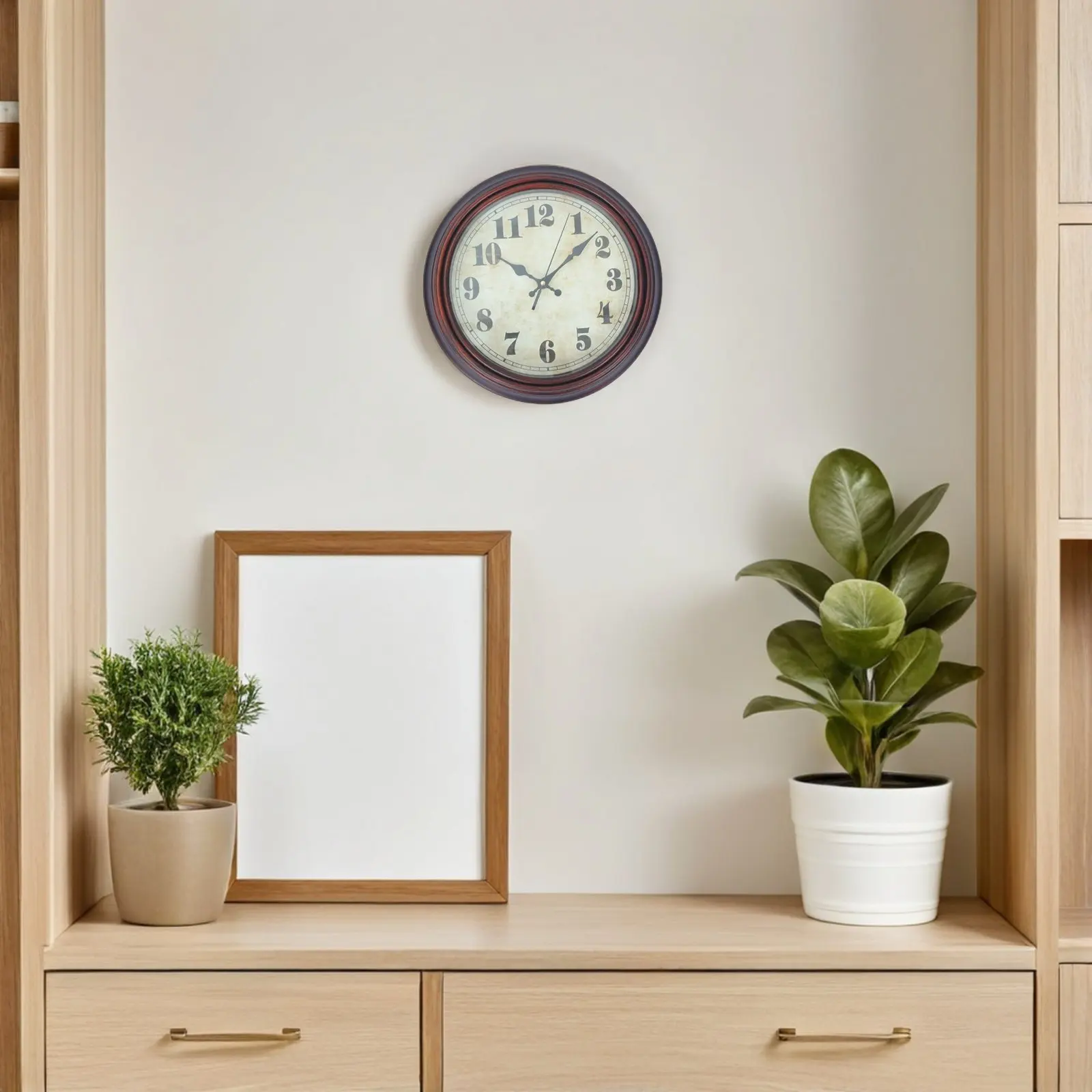 12 Inch Silent Quartz Wall Clock – Battery Operated Vintage Decor for Living Room, Bedroom & Office